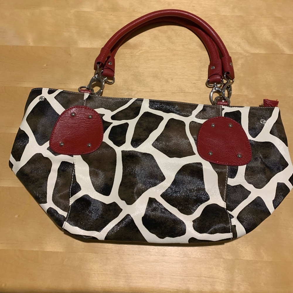 Red Animal print giraffe purse